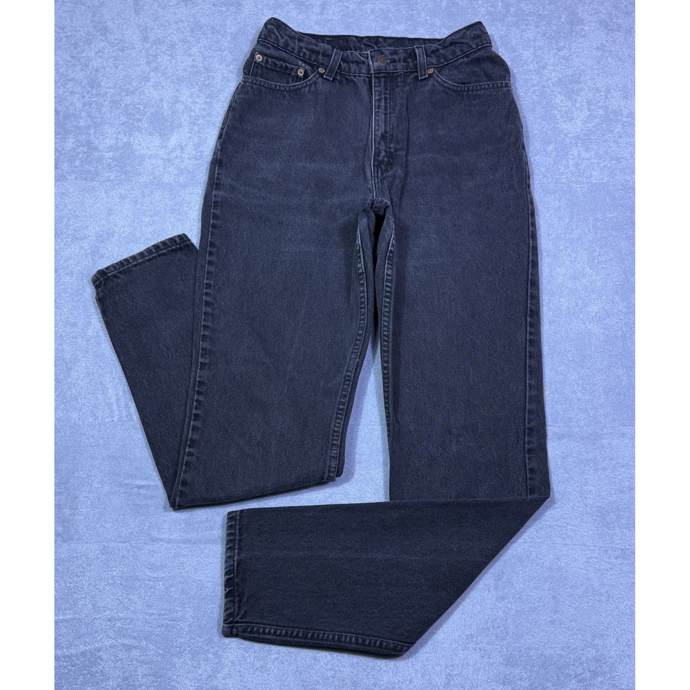 VINTAGE Levis Jeans Womens 27x33 Black 512 Slim Fit Tapered Made In USA 90s